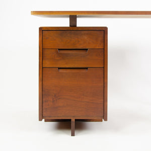 1956 George Nakashima Studio Single Pedestal Black Walnut Desk w/ Spindle Legs