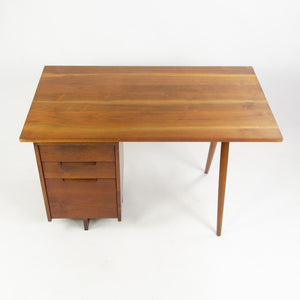1956 George Nakashima Studio Single Pedestal Black Walnut Desk w/ Spindle Legs