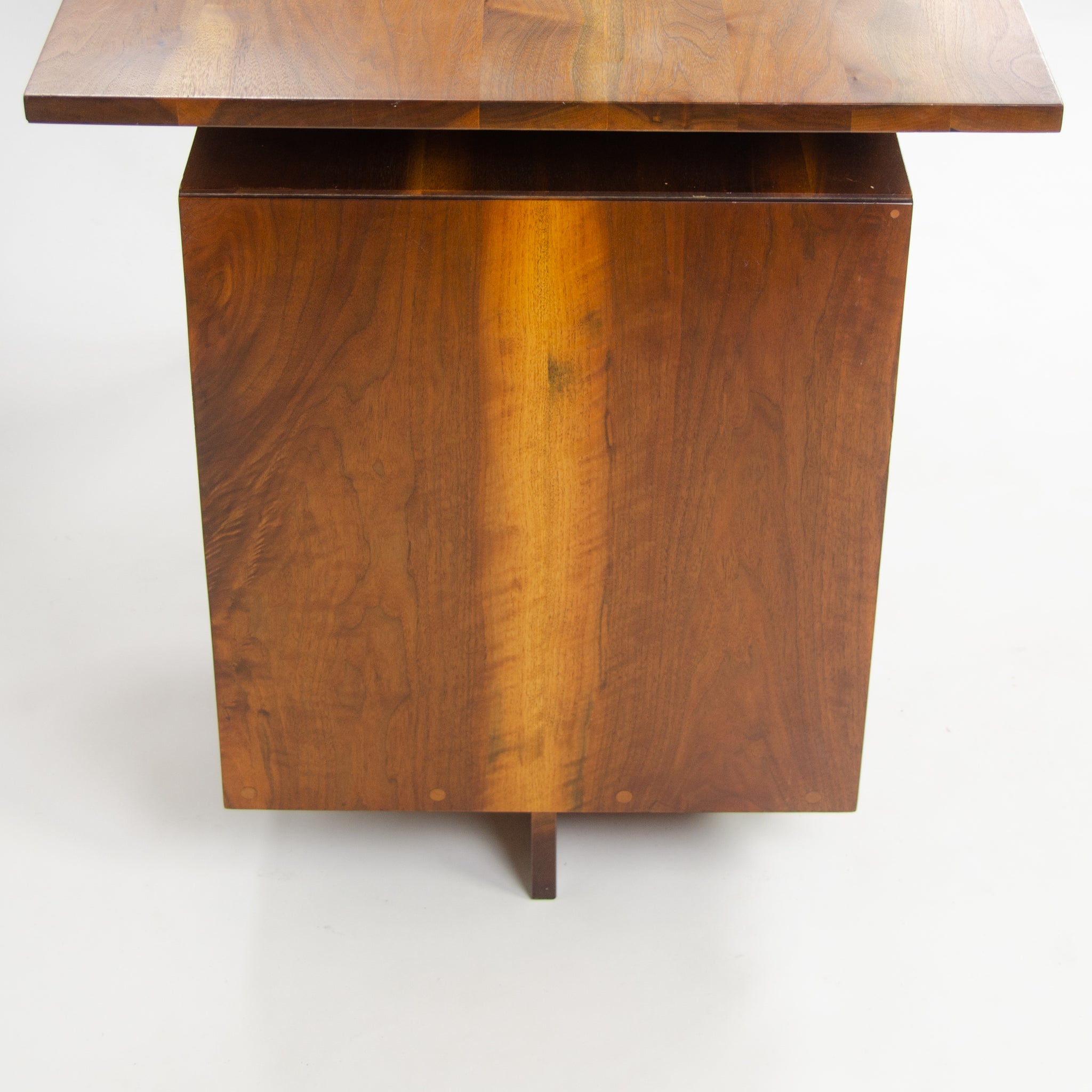 1956 George Nakashima Studio Single Pedestal Black Walnut Desk w/ Spindle Legs