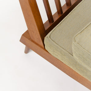 SOLD 1960s George Nakashima Studio Walnut Settee Loveseat Sofa in Green Fabric