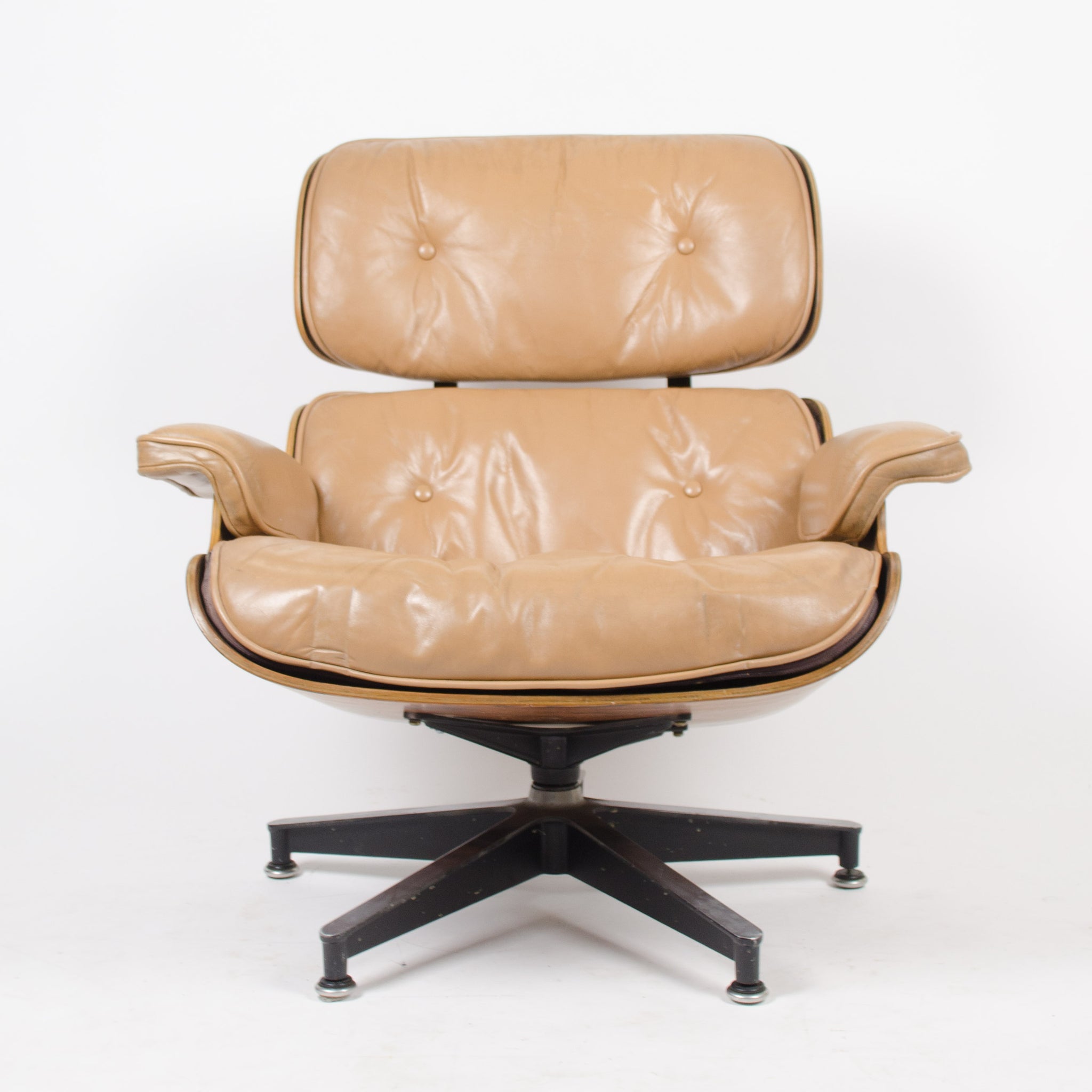 SOLD 1960's Herman Miller Eames Lounge Chair & Ottoman Rosewood 670 671 Tan Leather