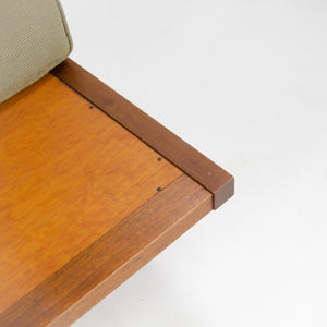 SOLD 1960s George Nakashima Studio Walnut Settee Loveseat Sofa in Green Fabric