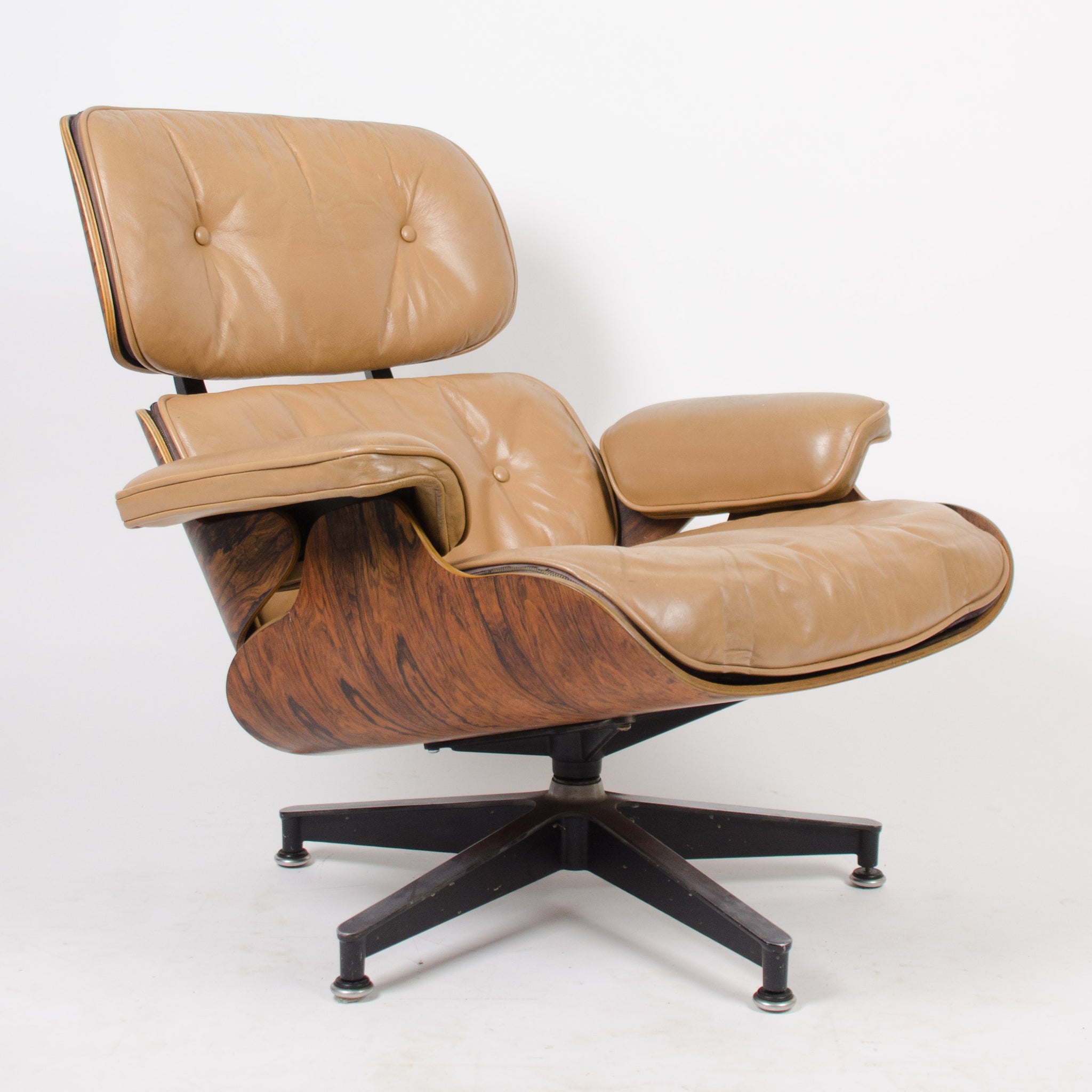 SOLD 1960's Herman Miller Eames Lounge Chair & Ottoman Rosewood 670 671 Tan Leather