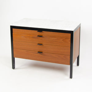 SOLD 1956 George Nelson Herman Miller Dresser Cabinet Walnut Marble Black Frame RARE