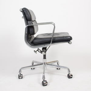 SOLD Eames Herman Miller Soft Pad Aluminum Group Chair Black Leather 22 Available