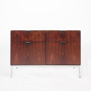 SOLD Florence Knoll Vintage Rosewood and Marble Credenza Cabinet Sideboard Finished Back