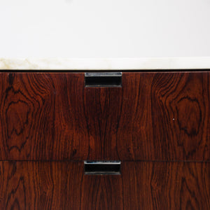 SOLD Florence Knoll Vintage Rosewood and Marble Credenza Cabinet Sideboard Finished Back