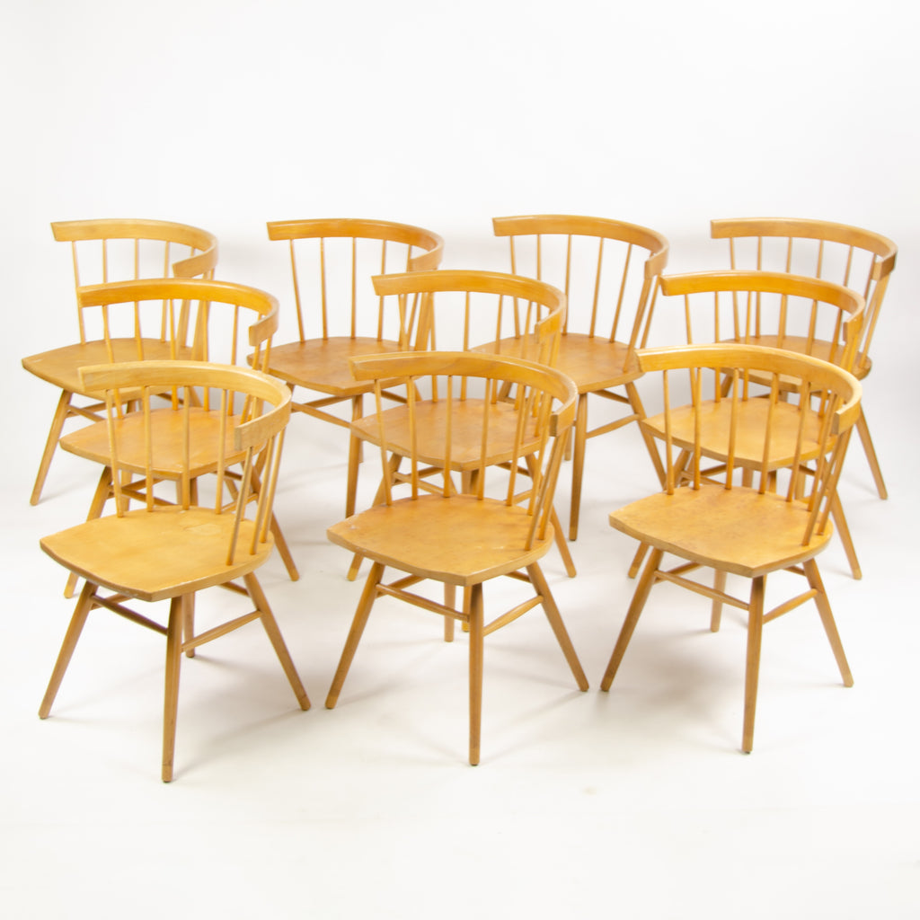 SOLD 1947 George Nakashima Knoll Associates N19 Straight Dining Chairs Set of 10