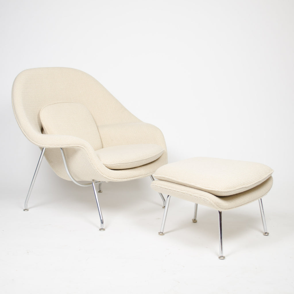 SOLD Eero Saarinen Womb Chair Knoll International Mid-Size Ivory Cato Fabric MINT!