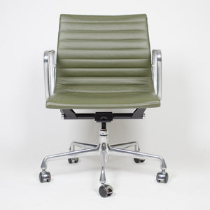 SOLD 2009 Green Leather Eames Herman Miller Low Aluminum Group Executive Desk Chair
