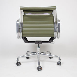 SOLD 2009 Green Leather Eames Herman Miller Low Aluminum Group Executive Desk Chair