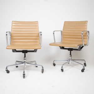 SOLD 2000's Tan Eames Herman Miller Low Aluminum Group Desk Chairs 9 Available