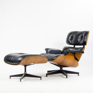 SOLD 1970's Herman Miller Eames Lounge Chair & Ottoman Rosewood 670 671 Black Leather