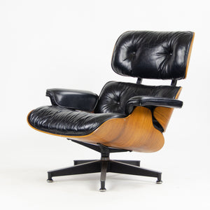 SOLD 1970's Herman Miller Eames Lounge Chair & Ottoman Rosewood 670 671 Black Leather