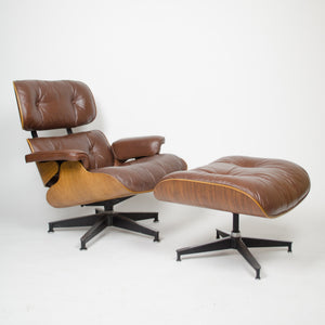 SOLD 1970's Herman Miller Eames Lounge Chair & Ottoman Rosewood 670 671 Brown Leather