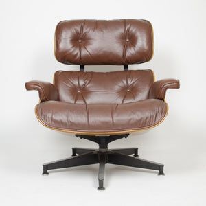 SOLD 1970's Herman Miller Eames Lounge Chair & Ottoman Rosewood 670 671 Brown Leather