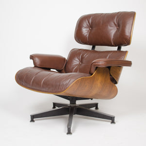 SOLD 1970's Herman Miller Eames Lounge Chair & Ottoman Rosewood 670 671 Brown Leather