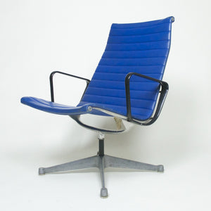 SOLD Eames Herman Miller Aluminum Group Lounge Chair, Near Mint and Blue