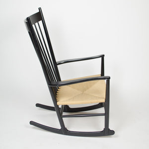 SOLD 1976 Hans Wegner J16 Black Rocking Chair Mobler FDB Denmark