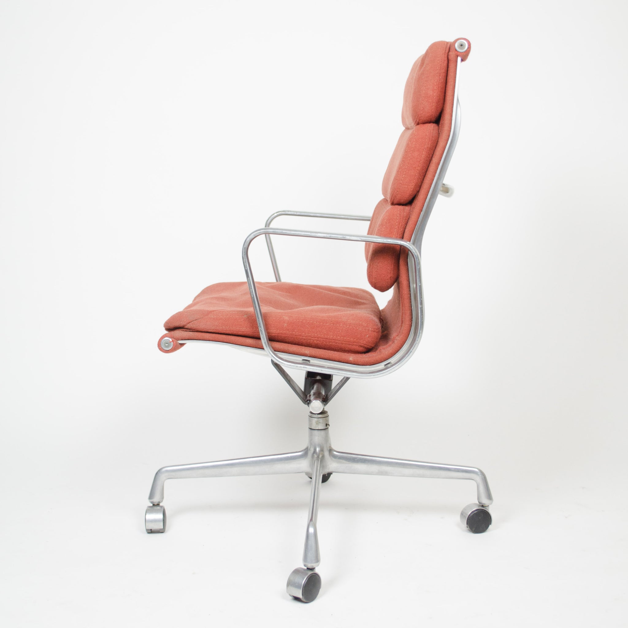 SOLD Fabric Eames Herman Miller High Back Soft Pad Aluminum Chair 1981