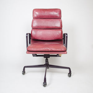 SOLD Leather Eames Herman Miller Soft Pad High Back Aluminum Group Chair 1985