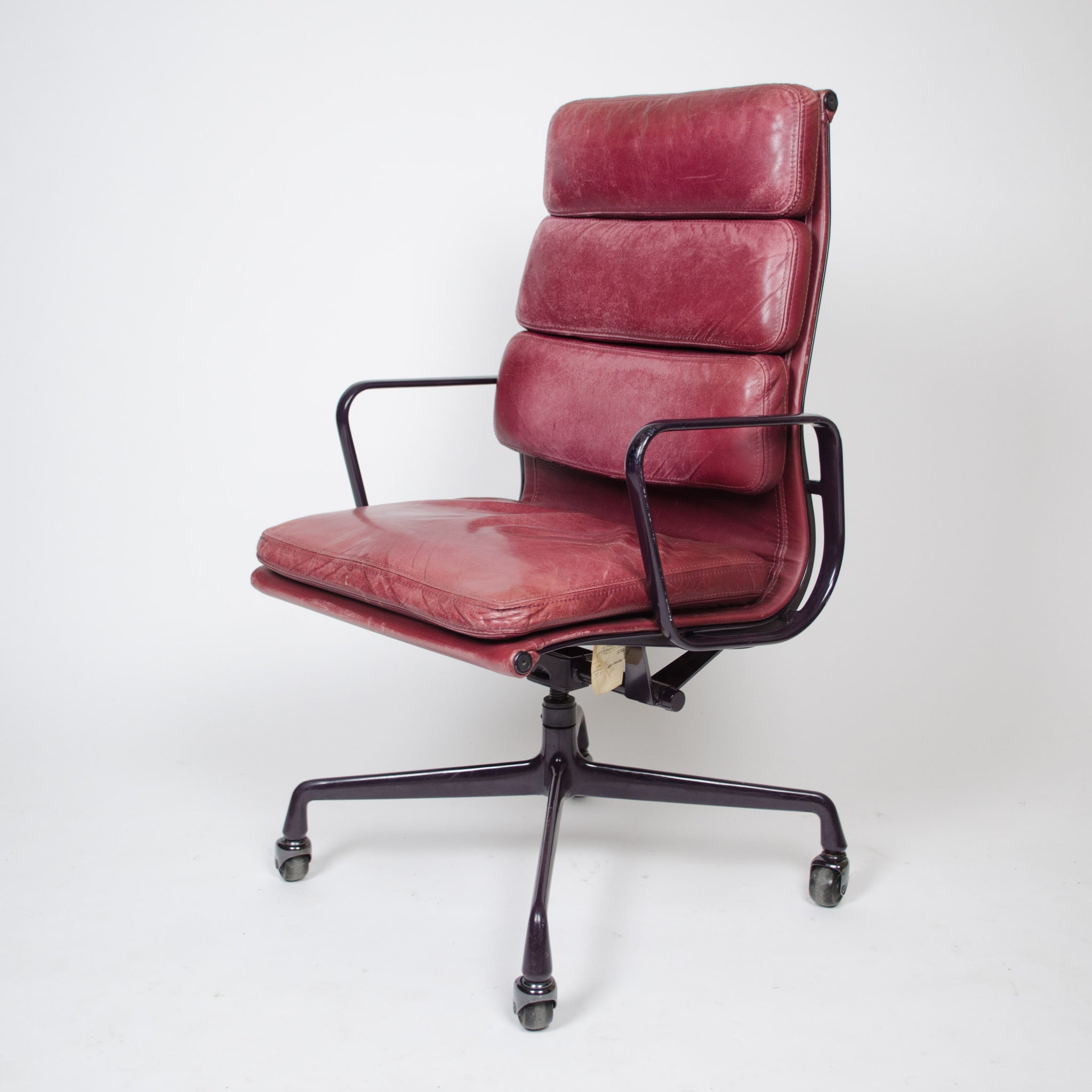 SOLD Leather Eames Herman Miller Soft Pad High Back Aluminum Group Chair 1985