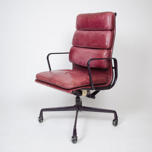 SOLD Leather Eames Herman Miller Soft Pad High Back Aluminum Group Chair 1985