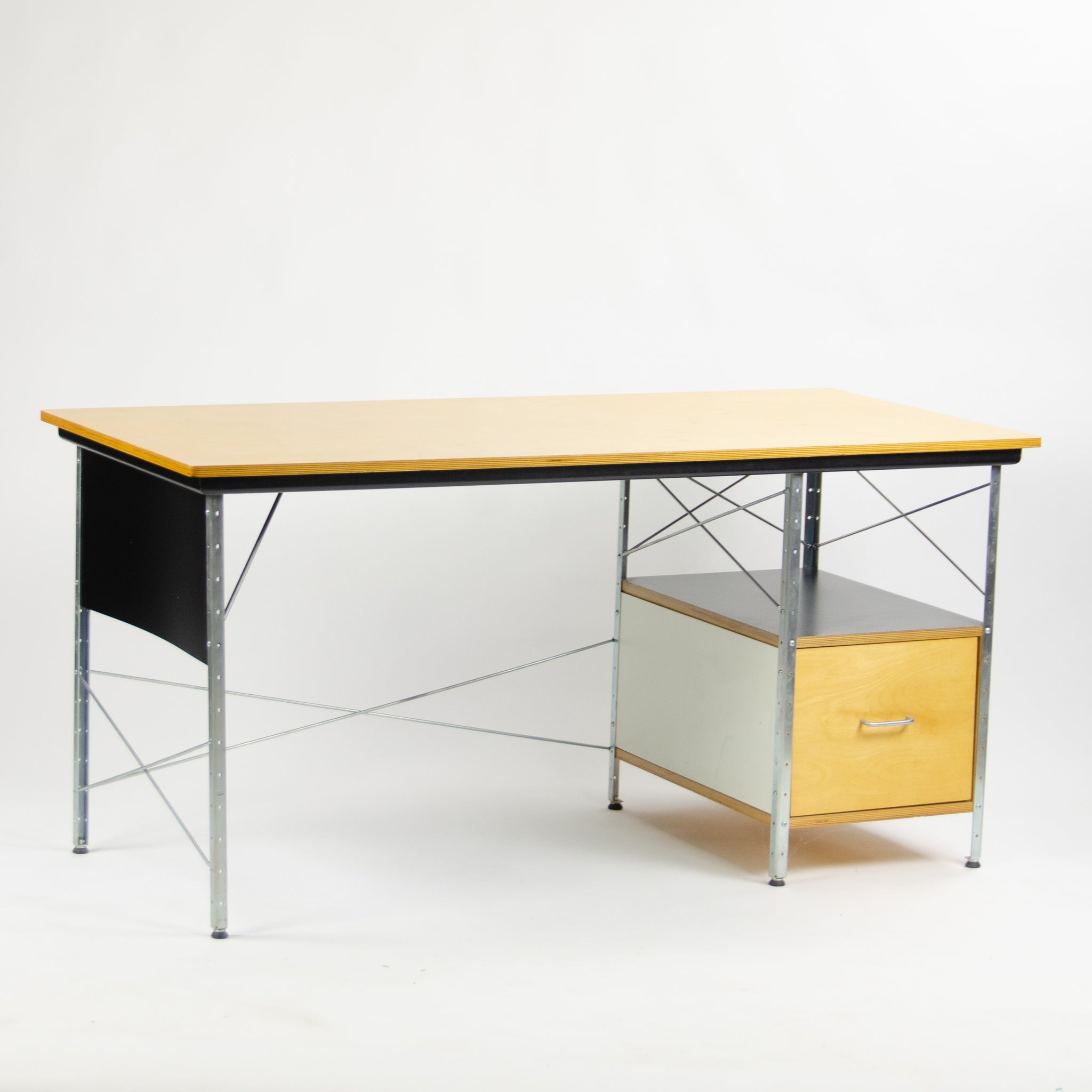 SOLD 2010 Eames Desk Unit Herman Miller Zinc Frame Natural Color