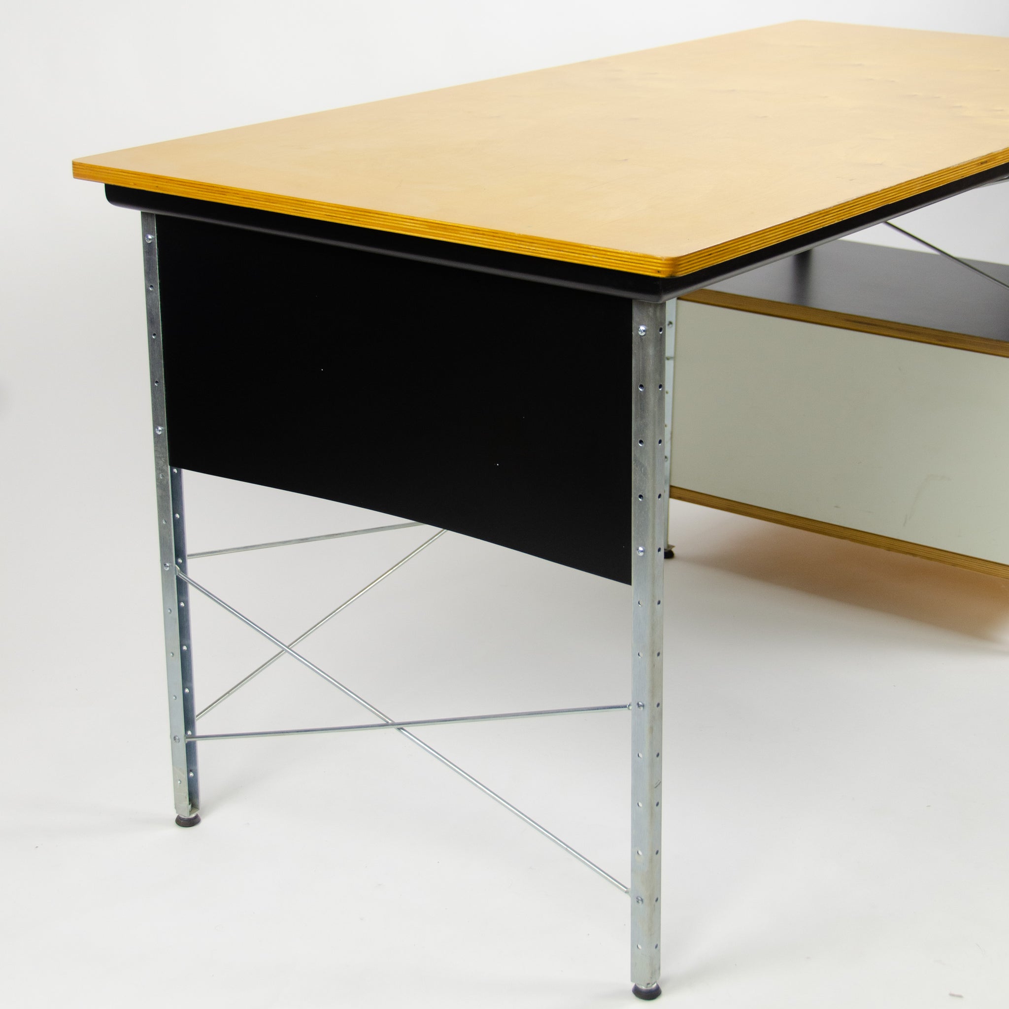 SOLD 2010 Eames Desk Unit Herman Miller Zinc Frame Natural Color