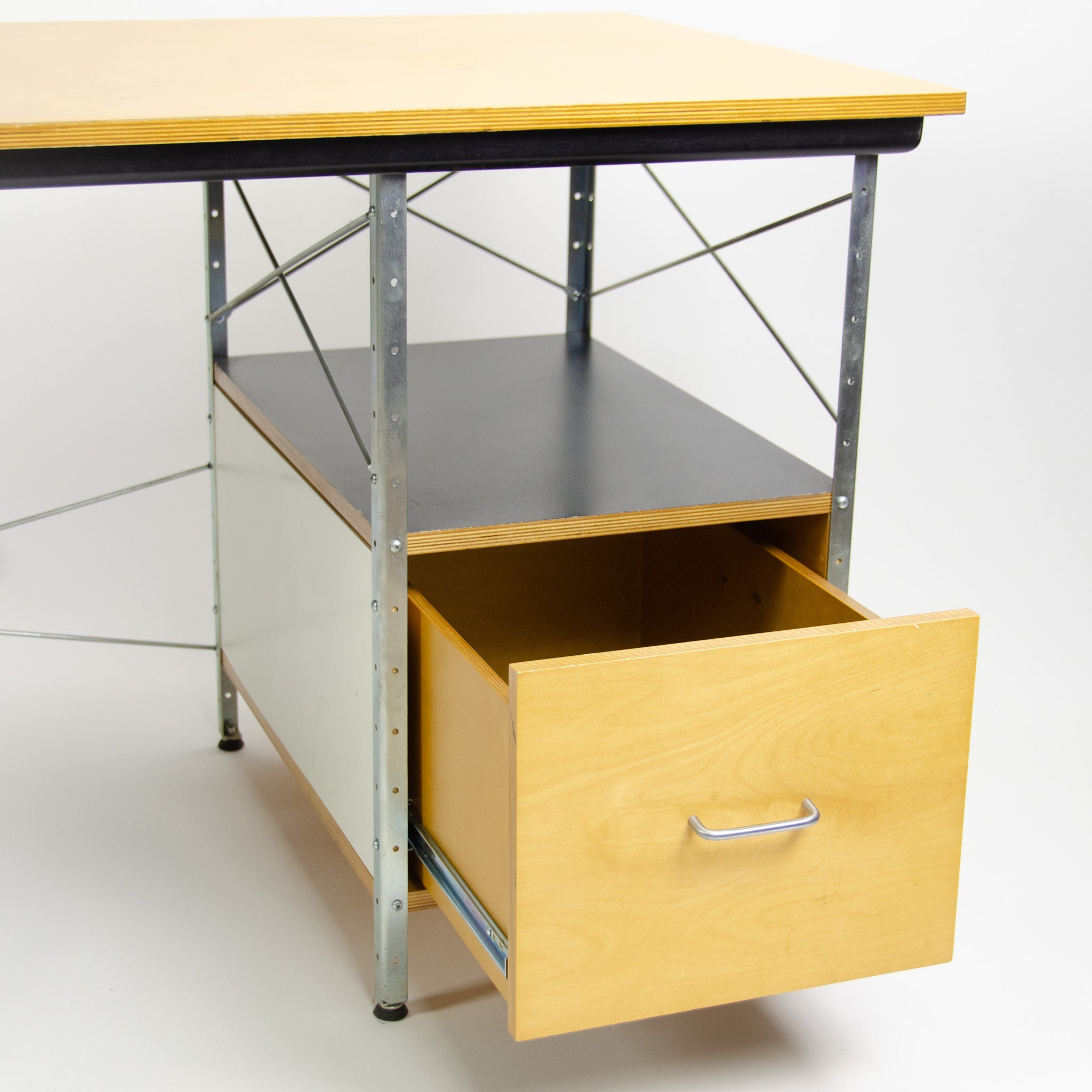 SOLD 2010 Eames Desk Unit Herman Miller Zinc Frame Natural Color