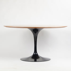 SOLD 2000's Eero Saarinen For Knoll Studio 54 Inch Tulip Dining Table Walnut Black