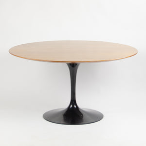 SOLD 2000's Eero Saarinen For Knoll Studio 54 Inch Tulip Dining Table Walnut Black