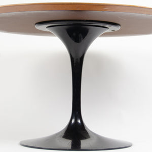 SOLD 2000's Eero Saarinen For Knoll Studio 54 Inch Tulip Dining Table Walnut Black