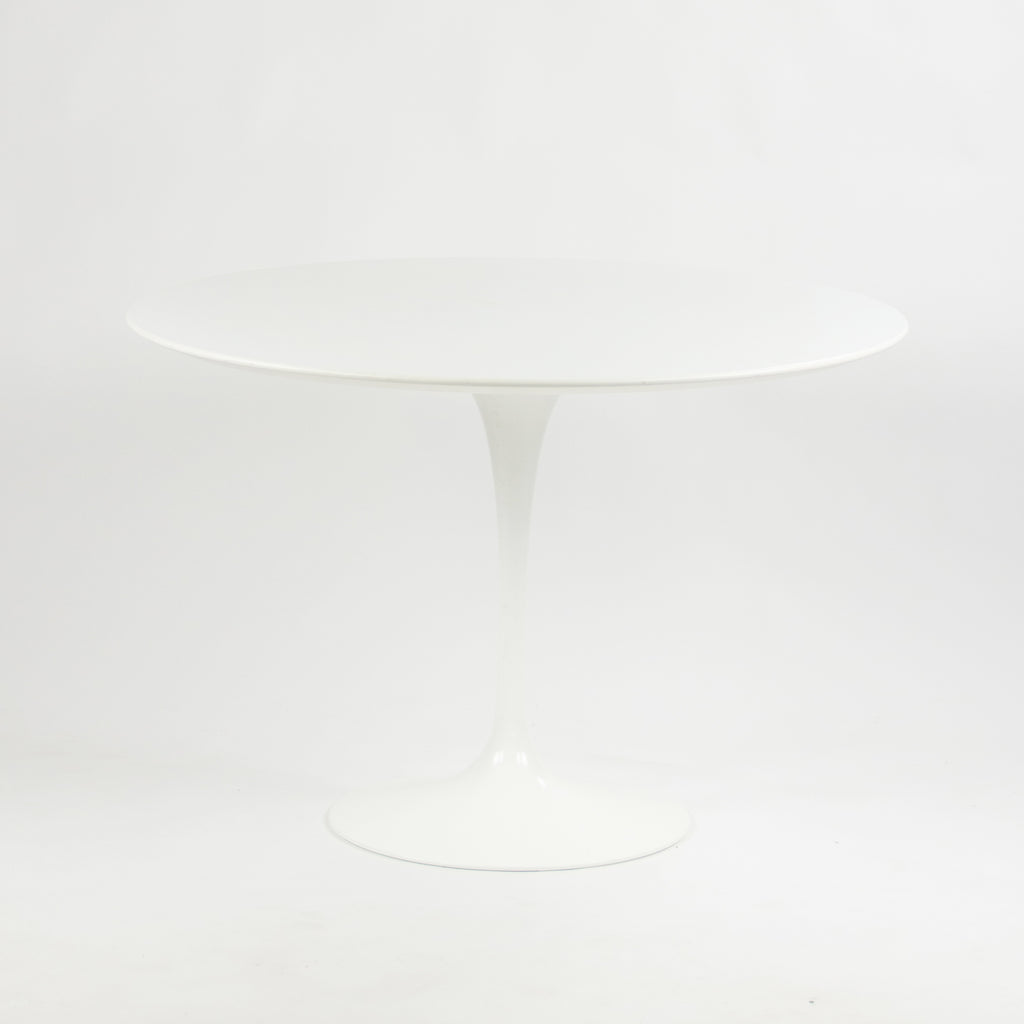 SOLD 2010's Eero Saarinen For Knoll 42 Inch Tulip Dining Table White Laminate