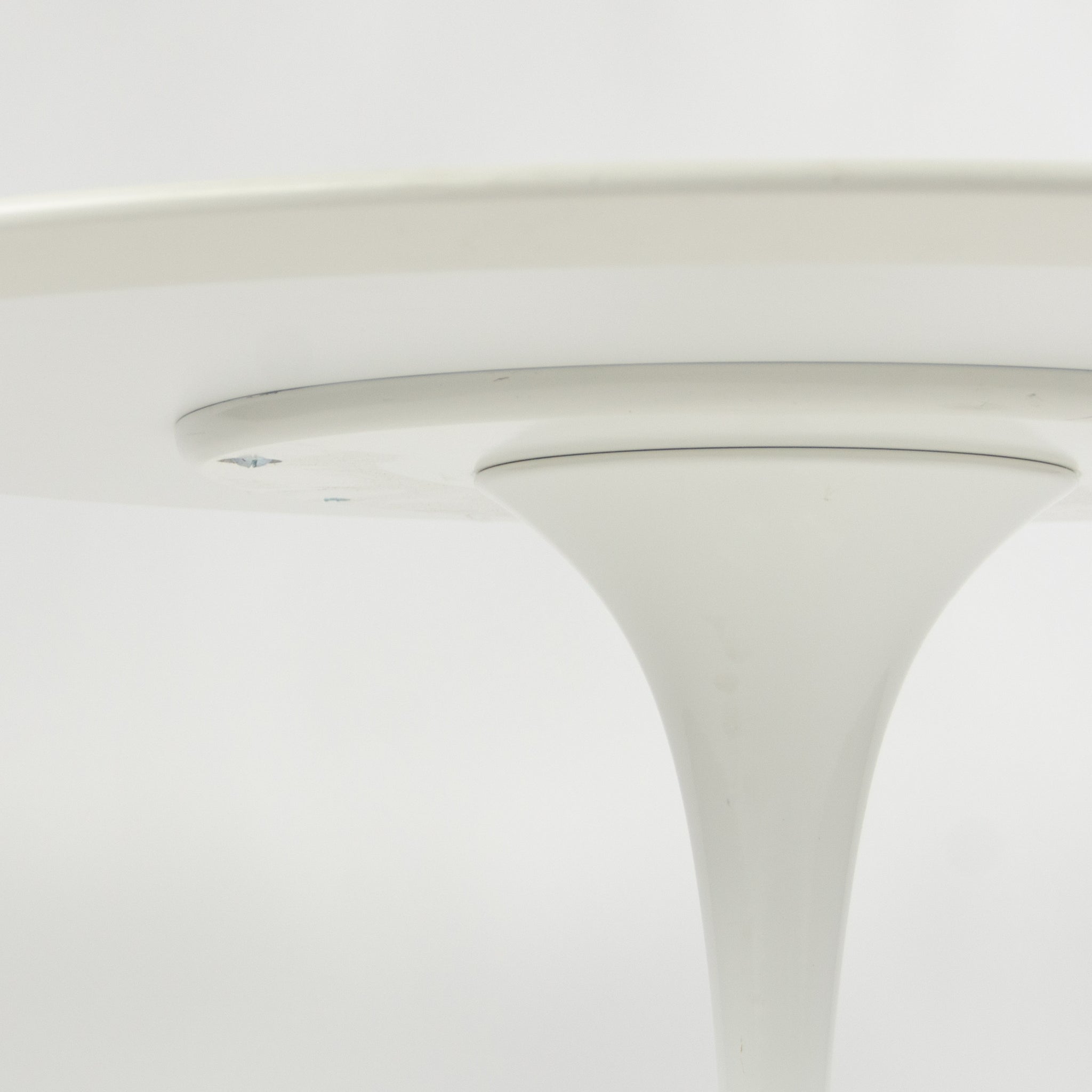 SOLD 2010's Eero Saarinen For Knoll 42 Inch Tulip Dining Table White Laminate