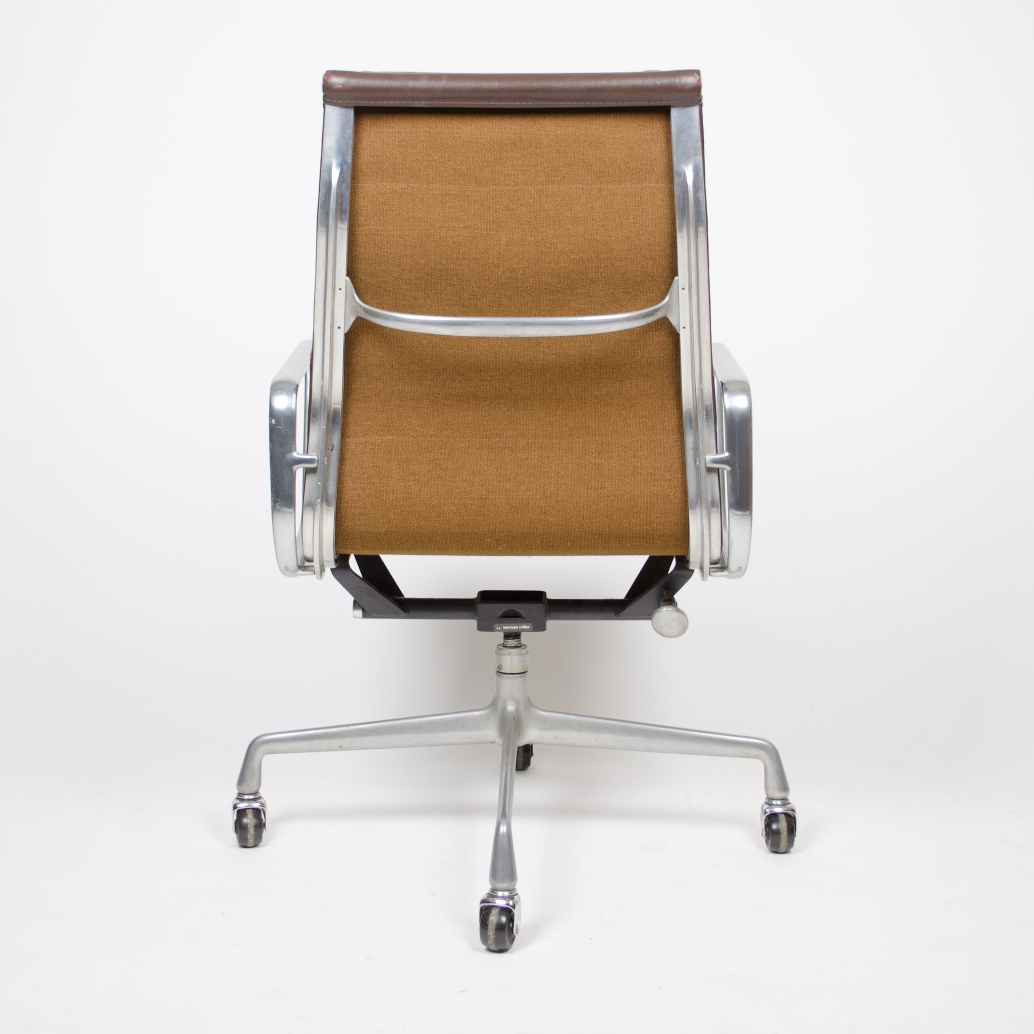 SOLD Vintage Brown Eames Herman Miller High Back Soft Pad Aluminum Group Chair 1982