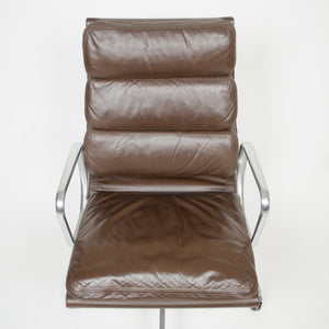 SOLD Vintage Brown Eames Herman Miller High Back Soft Pad Aluminum Group Chair 1982