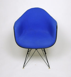 SOLD Eames Herman Miller Blue and Black Fiberglass Eiffel Tower Armshell Chair