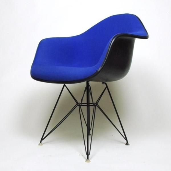 SOLD Eames Herman Miller Blue and Black Fiberglass Eiffel Tower Armshell Chair