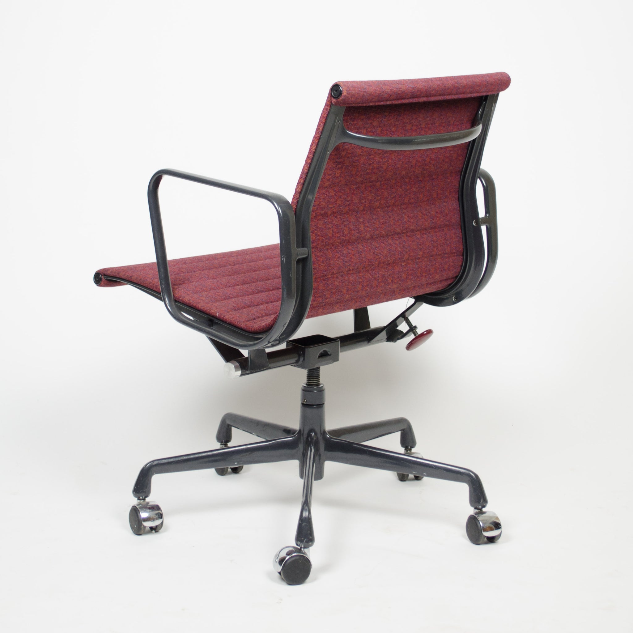 SOLD Red Eames Herman Miller Fabric Executive Aluminum Group Desk Chair