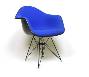 SOLD Eames Herman Miller Blue and Black Fiberglass Eiffel Tower Armshell Chair