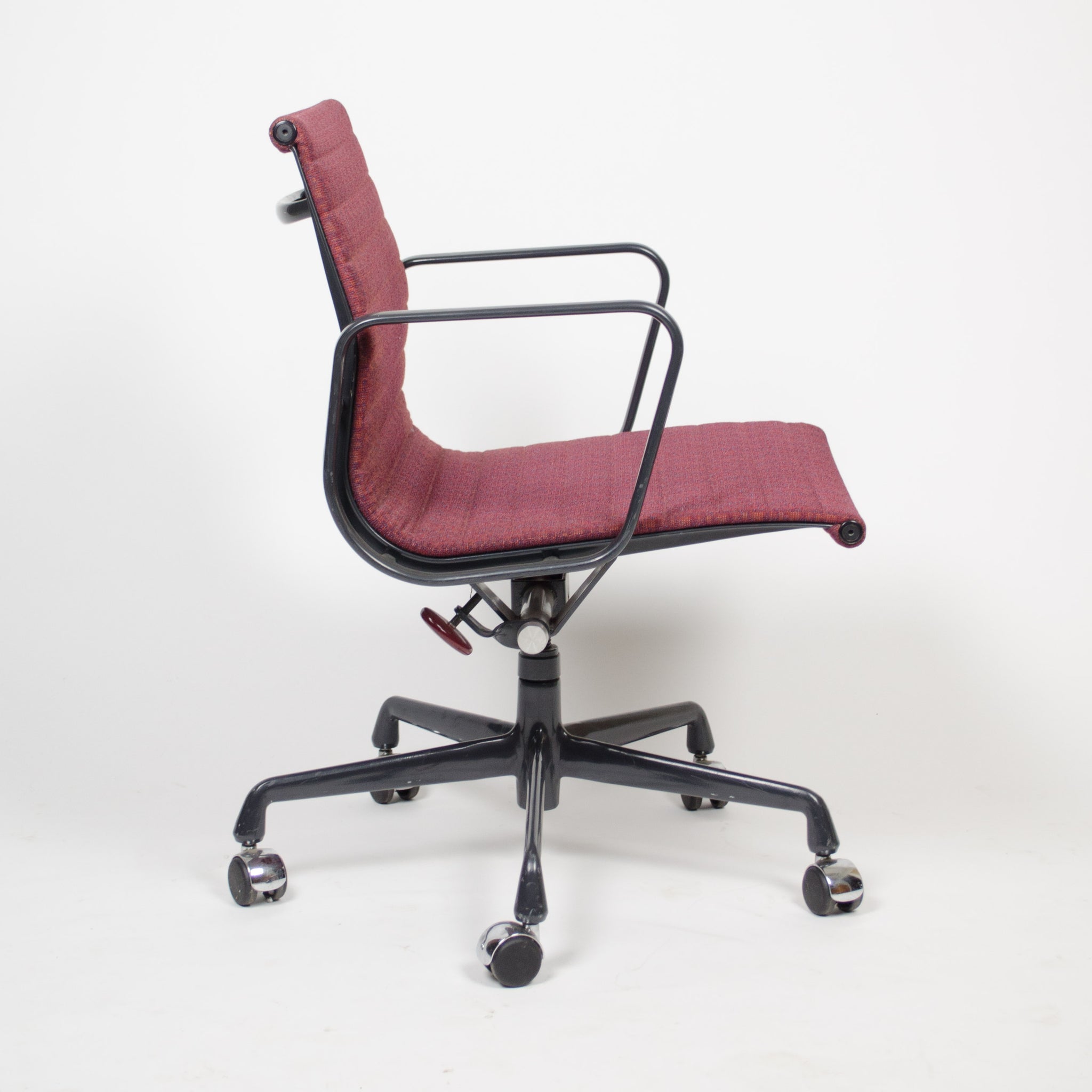 SOLD Red Eames Herman Miller Fabric Executive Aluminum Group Desk Chair