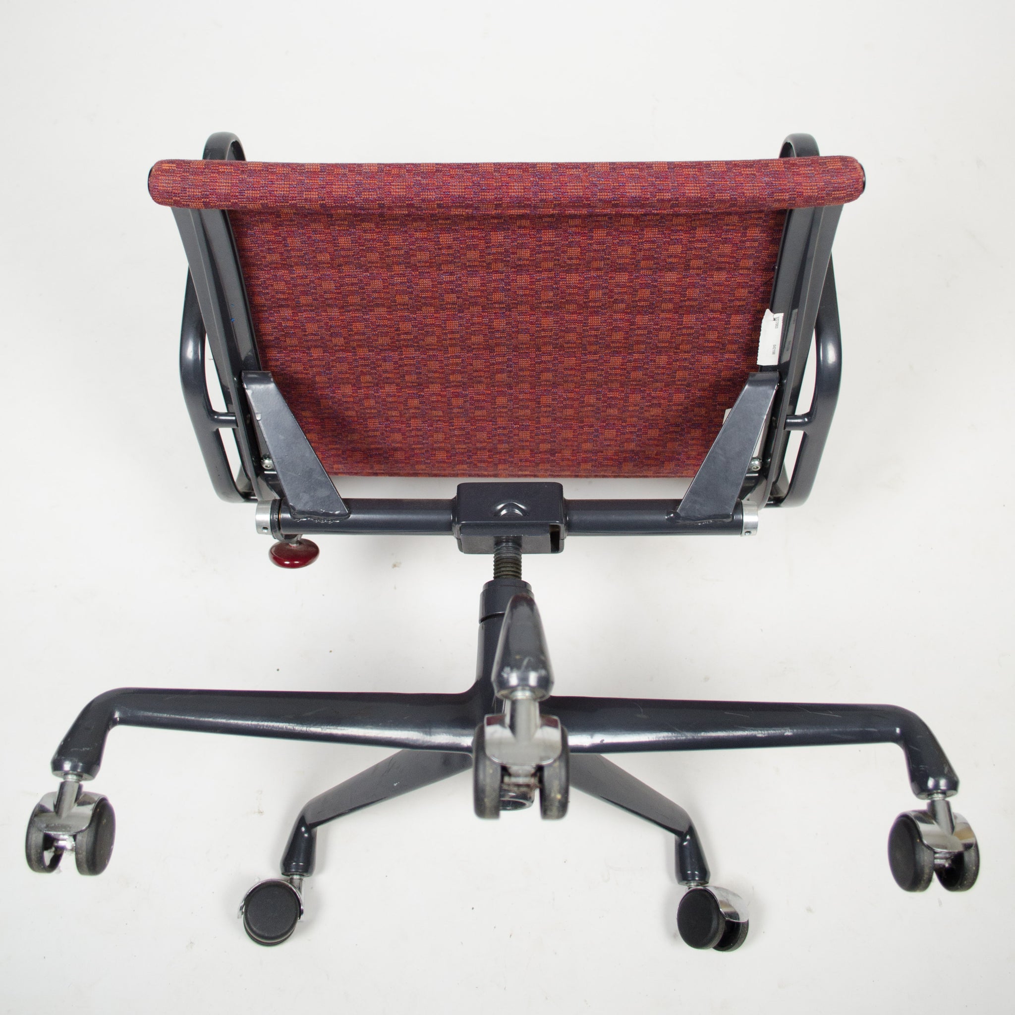 SOLD Red Eames Herman Miller Fabric Executive Aluminum Group Desk Chair