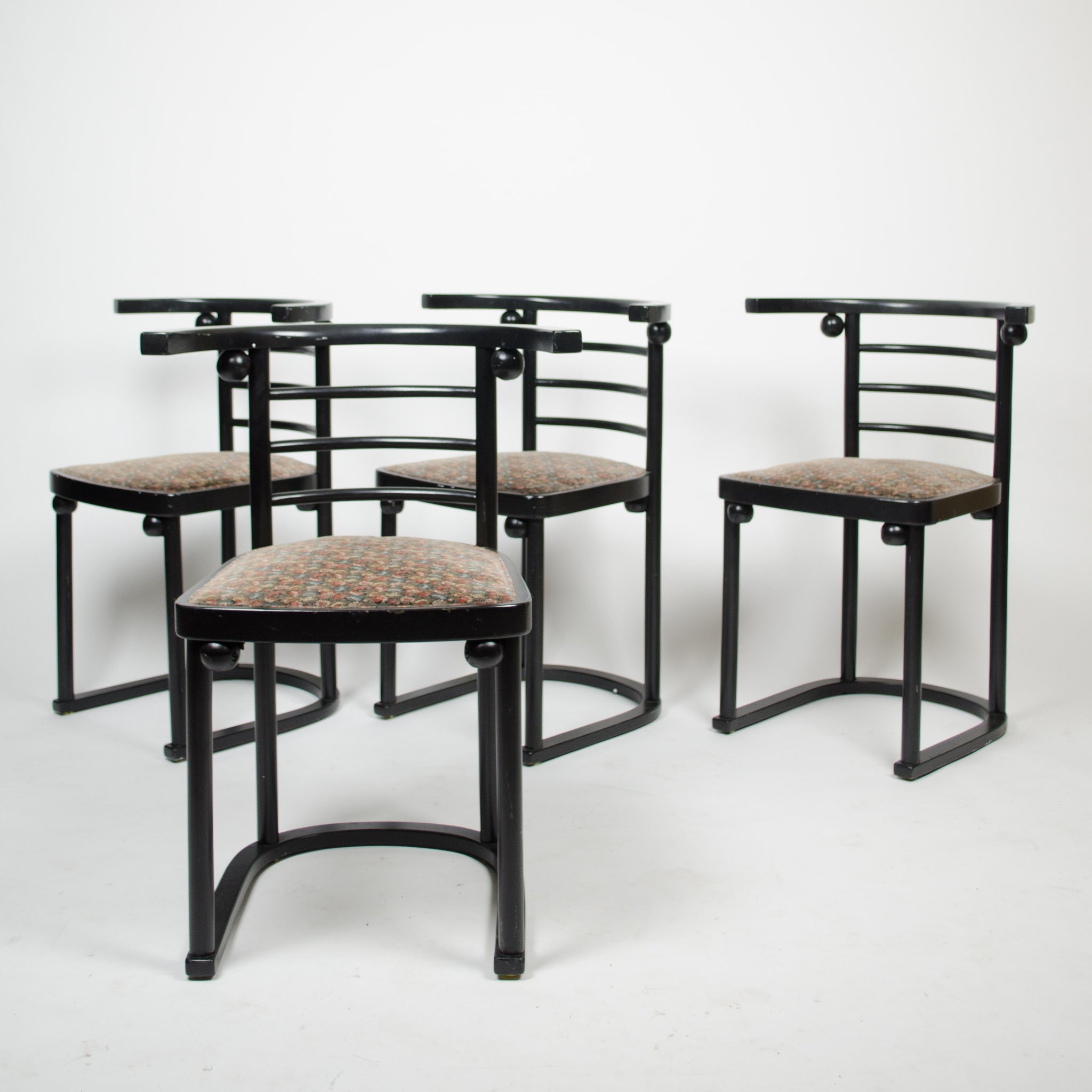 SOLD Josef Hoffman Kohn Die Fledermaus Dining Chairs Set of Four No. 728 Art Deco