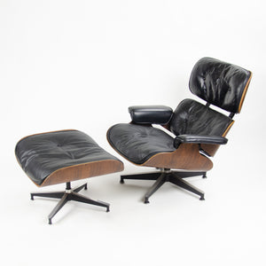 SOLD 1960's Herman Miller Eames Lounge Chair & Ottoman Rosewood 670 671 Black Leather