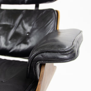 SOLD 1960's Herman Miller Eames Lounge Chair & Ottoman Rosewood 670 671 Black Leather