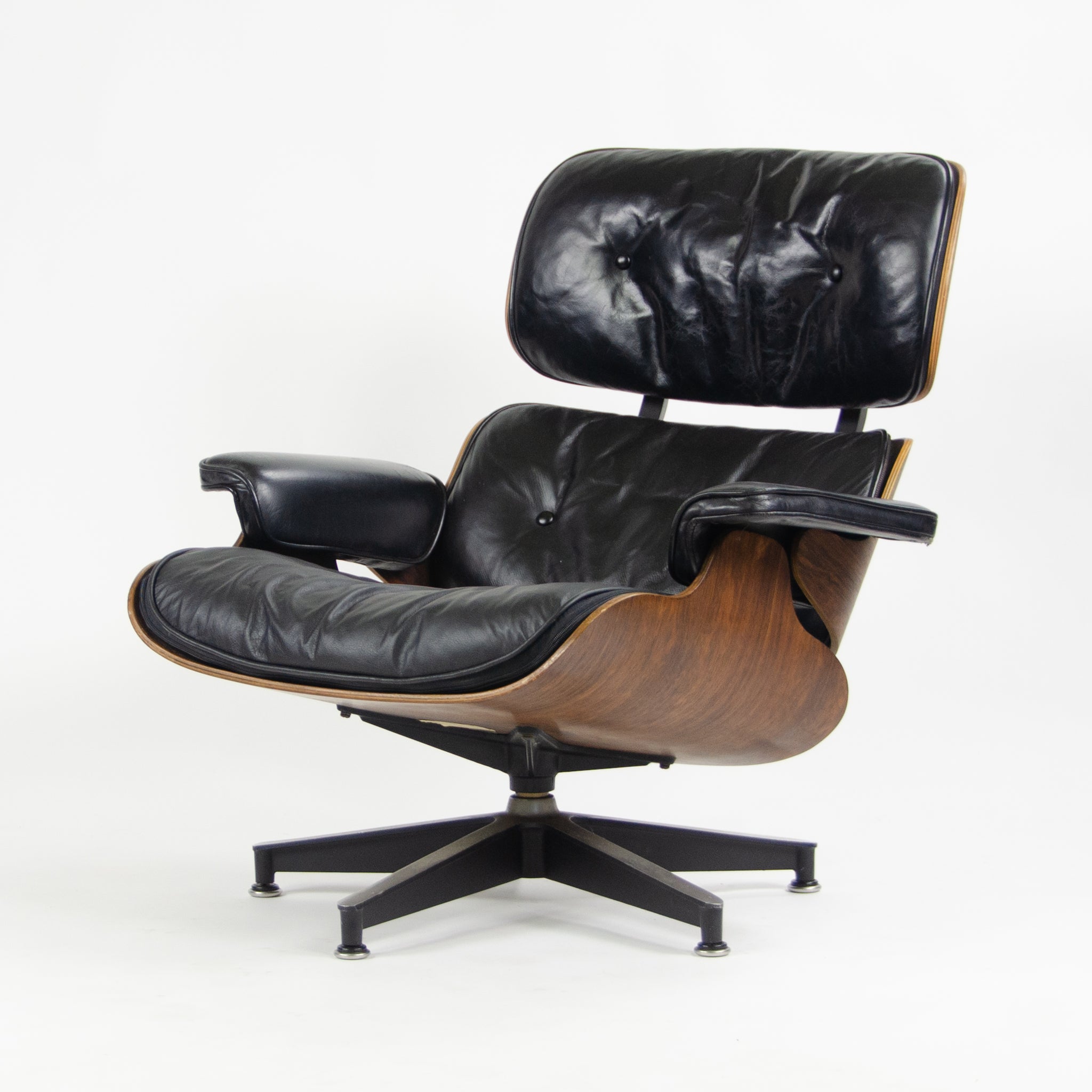 SOLD 1960's Herman Miller Eames Lounge Chair & Ottoman Rosewood 670 671 Black Leather