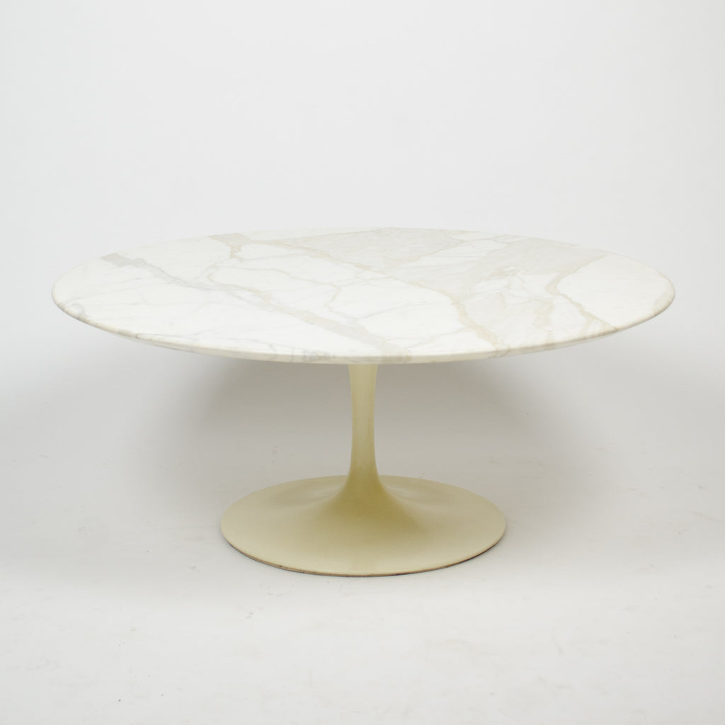 SOLD Eero Saarinen For Knoll 36 Inch White Marble Tulip Coffee Table 1960's