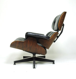 SOLD 1956 Herman Miller Eames Lounge Chair w Ottoman Boot Glides 3 Screws