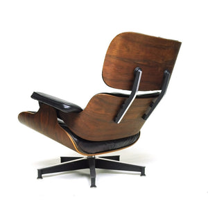 SOLD 1956 Herman Miller Eames Lounge Chair w Ottoman Boot Glides 3 Screws